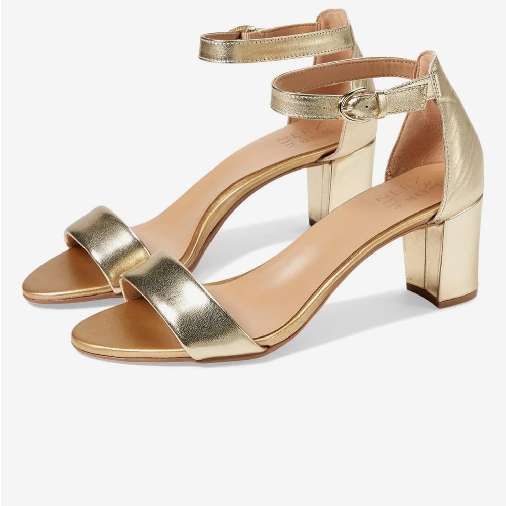 Naturalizer Vera Dark Gold, Chic Block Heel Sandals, Size 9.5 M, NWT